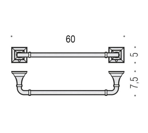 Полотенцедержатель Colombo Design Portofino 60 см хром B3211.CR