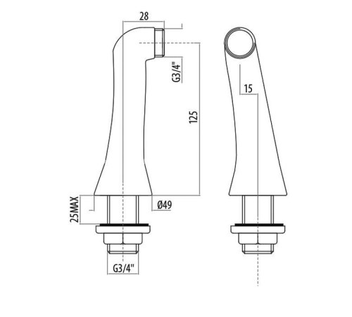 Ножка для установки смесителя Gattoni Accessori хром 1544/00C0cr