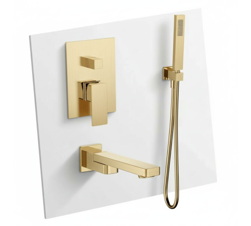 Набор для ванны Aquanet Savona с изливом и ручным душем золото шлифованное AQM8411BG