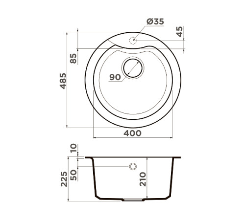 Кухонная мойка Omoikiri Yasugata 48R-BE Tetogranit 48.5x48.5 см ваниль 4993131