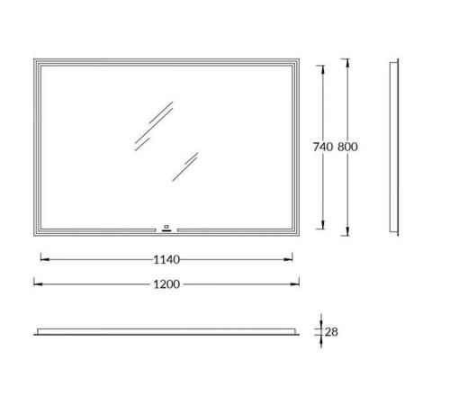 Зеркало Kerama Marazzi Mio прямоугольное 120х80 см MIO.mi.120/WHT