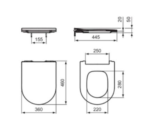 Сиденье для унитаза Ideal Standard Blend Curve белый T520801
