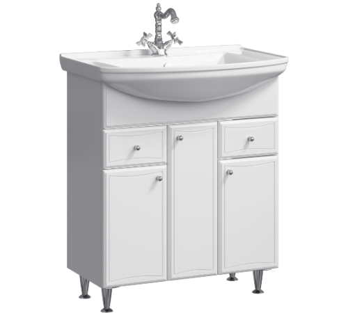 Тумба под умывальник напольная AQ Барселона с корзиной 880х880х510 мм BA0108K