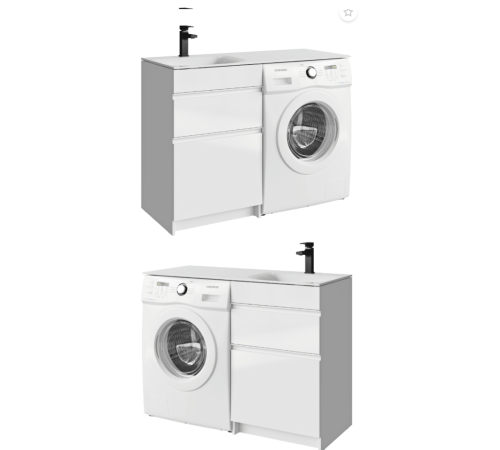 Тумба под умывальник напольная AQUATON Duet 535х492х882 мм белый DU01052N