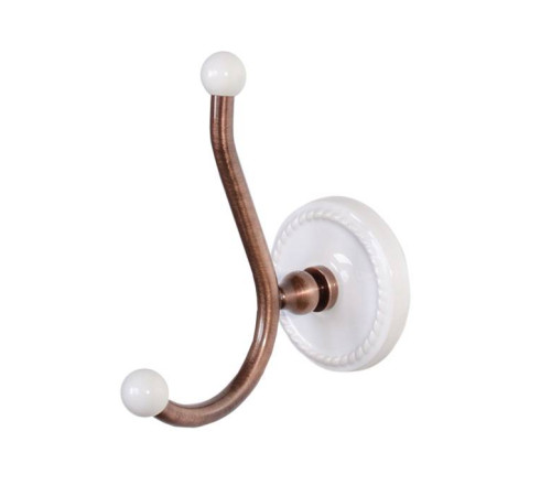 Крючок для полотенец Devon&Devon Dorothy подвесной состаренная медь/белый DOR413RAME