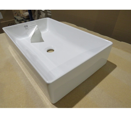 Раковина накладная GSI Kube X 370х600 мм без отверстия под смеситель белая 945311_УЦ/8