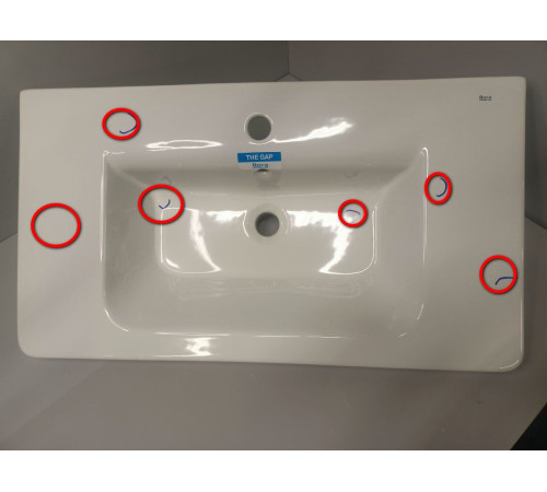 Раковина накладная Roca The Gap 800x440x165 мм с отверстием под смеситель 327470000