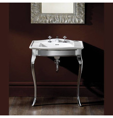 Консоль напольная Devon&Devon Lady с раковиной на 3 отверстия 69.5х50 см хром/белый IBLI3FWES/DELADYCR