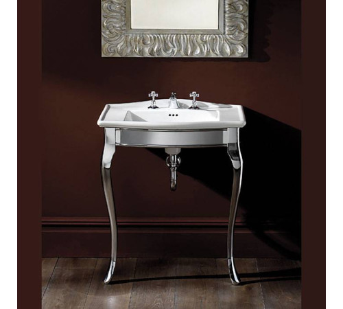 Консоль напольная Devon&Devon Lady с раковиной на 3 отверстия 69.5х50 см хром/белый IBLI3FWES/DELADYCR