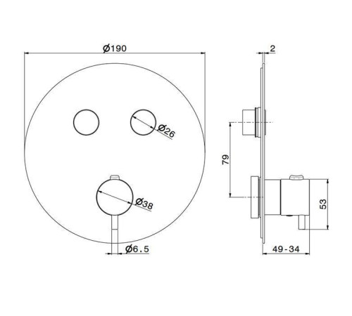 Смеситель для душа встраиваемый термостатический Newform X-STEEL 316 на 2 источника INOX 70426EX.50.050