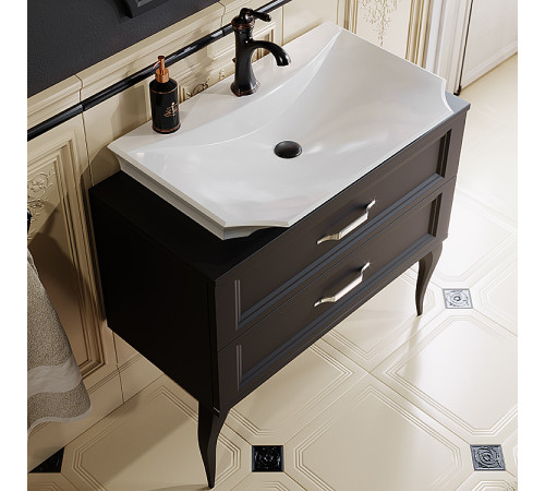 Тумба под умывальник напольная Aqwella LaDonna 850х855х460 мм черный LAD0108BLK