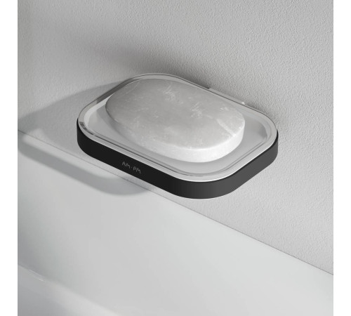 Мыльница стеклянная с держателем AM.PM Func настенная черный A8F34222