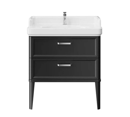 Тумба подвесная Kerama Marazzi Pompei 80 см 2 ящика черный глянцевый PO.M.80.2\BLK