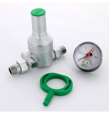 Редуктор давления хромированный FAR 1/2 НР-НР с манометром FA 2815 12