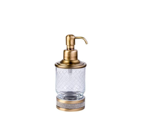 Дозатор для жидкого мыла Boheme Royal Cristal настольный бронза черный кристалл 10929-BR-B