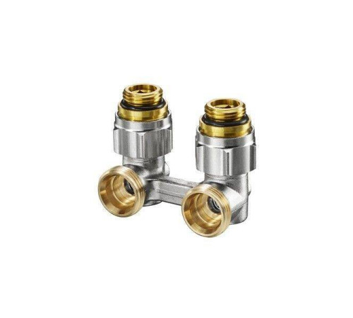 Узел радиаторный угловой Oventrop Multiflex F ZB 3/4 x 1/2 EK никелированный 1015884