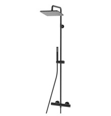 Душевая стойка Bossini Cosmo 23х23 см термостат ручной душ черный матовый L10103.073