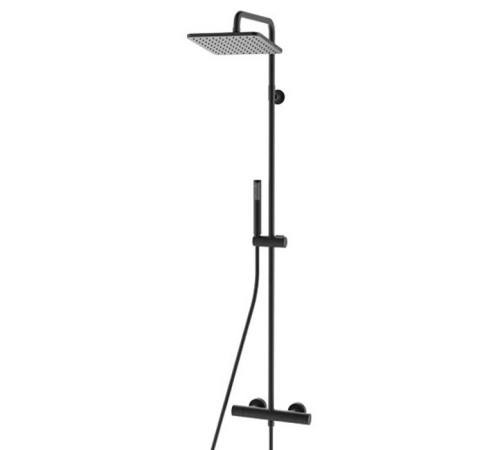 Душевая стойка Bossini Cosmo 23х23 см термостат ручной душ черный матовый L10103.073