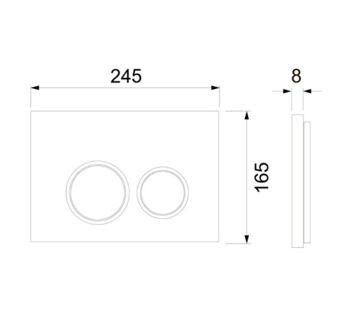 Панель смыва TECE TECEspring с круглыми кнопками черный матовый 9940104