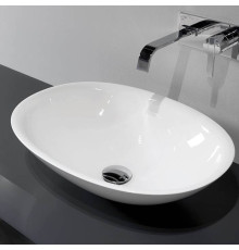 Раковина накладная Antonio Lupi Servo 54х40 см без отверстия белая SERVOMOOD54 Bianco/cr