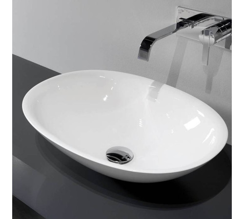 Раковина накладная Antonio Lupi Servo 54х40 см без отверстия белая SERVOMOOD54 Bianco/cr