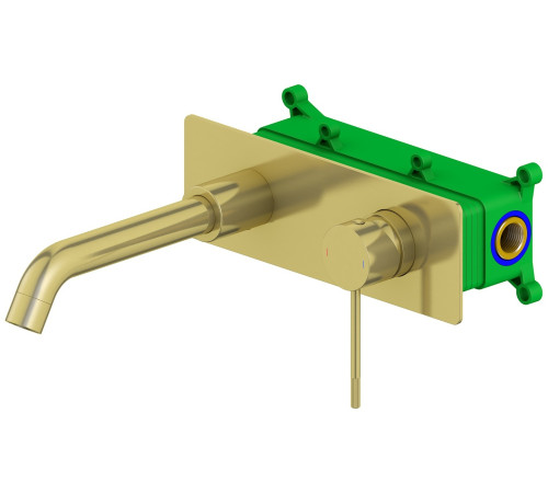 Смеситель для раковины настенный на 2 отверстия Timo Saona золото матовое 2371/17SM