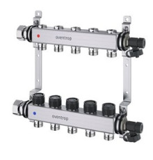 Распределительная гребенка Oventrop Multidis SHR на 6 контуров 3/4 EK нержавеющая сталь с регулирующими вставками 140650056
