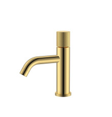 Смеситель для раковины Boheme Stick Spirale на 1 отверстие без донного клапана золото 121-GG.4