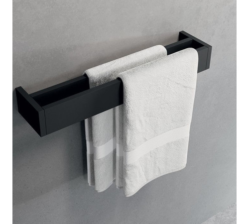 Полотенцедержатель двойной Novellini Kuadra 30 см алюминий черный матовый R90AKFPS0230-H