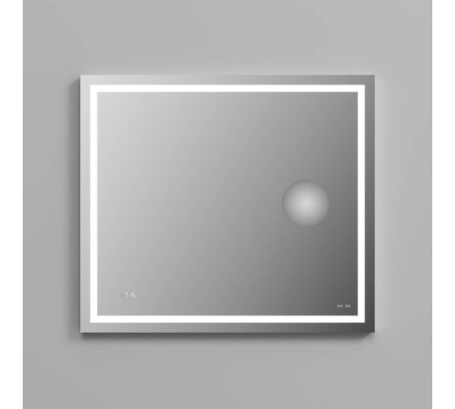Зеркало настенное AM.PM Gem с LED-подсветкой часами и косметическим зеркалом 80 см M91AMOX0803WG