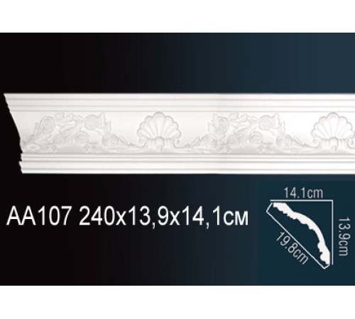 Карниз потолочный полиуретановый Perfect AA107 с рисунком 170x170x2400 мм AA107