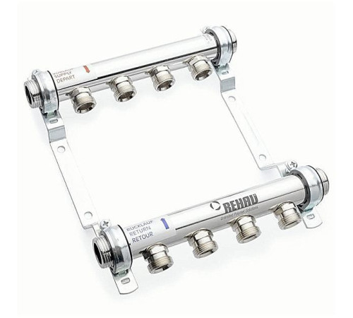 Коллекторная группа из нержавеющей стали REHAU HLV 03 контура 1 x 3/4 Евроконус 11102041001