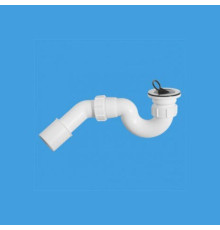 Сифон для ванны и поддона McAlpine трубный P-образный 1 1/2 x 40 мм решетка 70 мм MRB3