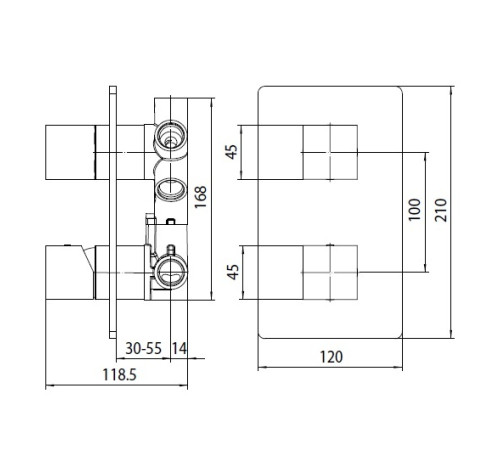 Внешняя часть смесителя Bossini Cube New Z00062.045 Белый матовый