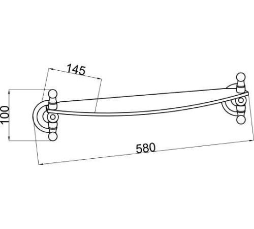 Полка стеклянная Boheme Brillante хром 10436
