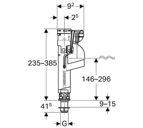 Клапан впускной Geberit Тип 360 нижний подвод 1/2 281.208.00.1