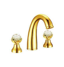 Смеситель для раковины на 3 отверстия Boheme Imperiale Presente золото глянцевое 337