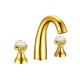 Смеситель для раковины на 3 отверстия Boheme Imperiale Presente золото глянцевое 337