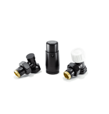 Комплект подключения Schlosser STANDARD MINI угловой DN15 GZ 1/2 x GW 1/2 с термоголовкой 602200056 RAL 9005 matt