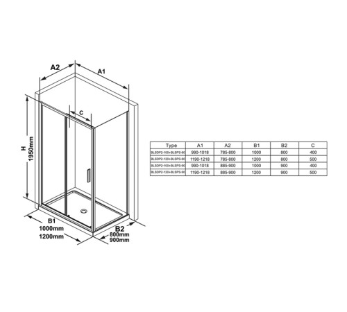 Душевая стенка Ravak Blix Slim 80 см транспарент блестящий X9BM40C00Z1