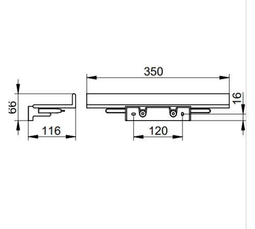 Полочка для душа съёмная Keuco Collection Reva со стеклоочистителем черный матовый 12859 370000