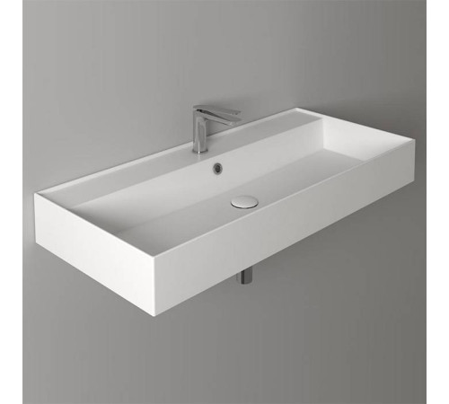 Раковина подвесная Simas Agile 101х46 см 1 отверстие с переливом белая AG101 bi*1