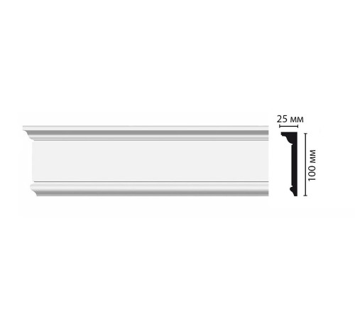 Молдинг гладкий DECOMASTER D227 дюрополимер 100х25х2000 мм D227 ДМ