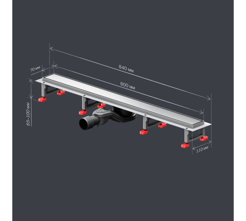 Трап для душа линейный AM.PM Masterflow Tile 80 см W01SC-U11-080-04SB