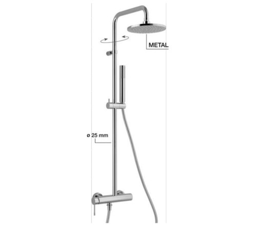 Душевая система Alpi Blue 200 мм хром BU95RM2251CR