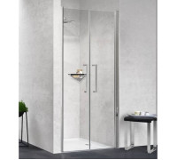Душевая дверь Novellini Young 77-81х200 см распашная двойная в нишу хром Y22B77-1K
