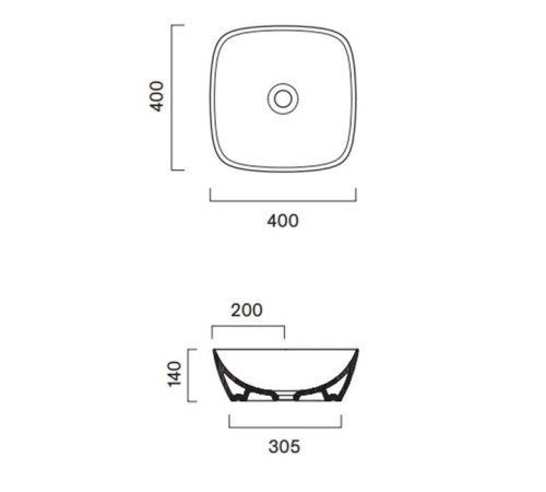 Раковина Catalano Alvea 40x40 см накладная белый глянцевый 0622400001
