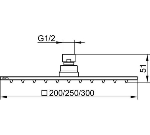 Душевой комплект KEUCO IXMO с квадратным верхним душем и смесителем хром 59603 010002