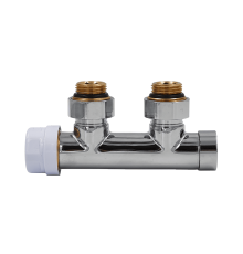 Узел нижнего подключения Primoclima Thermolink термостатический угловой левый 1/2 x 3/4 Хром PC710AW