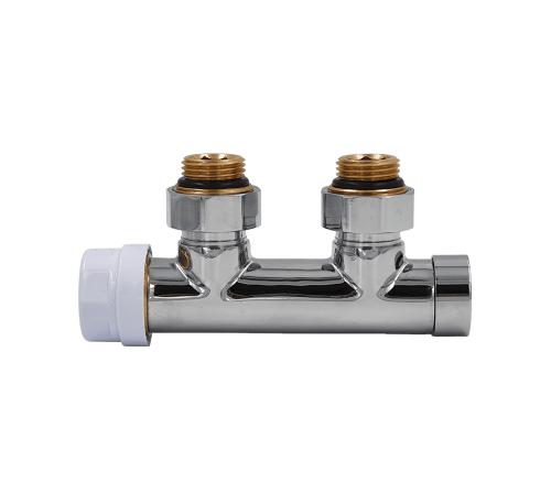 Узел нижнего подключения Primoclima Thermolink термостатический угловой левый 1/2 x 3/4 Хром PC710AW